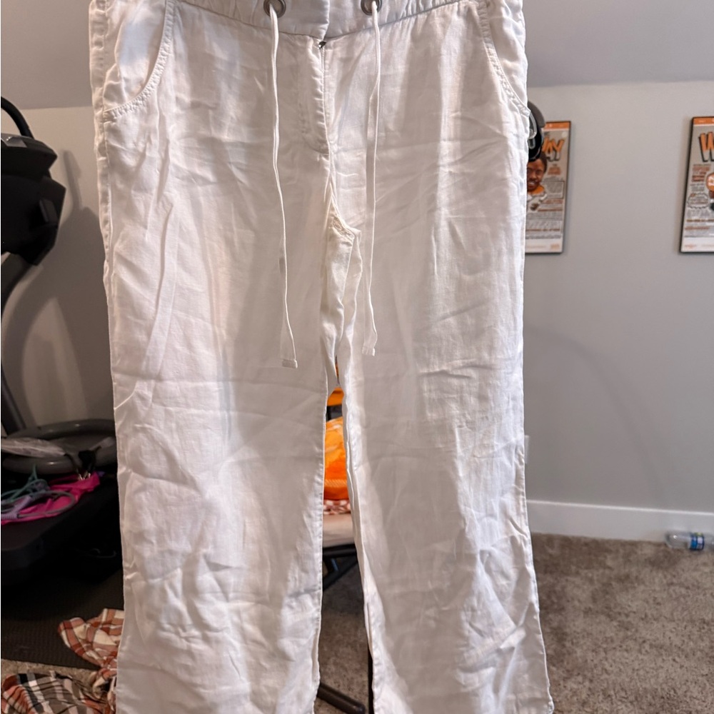 J. Crew White Joggers Relaxed Fit Drawstring